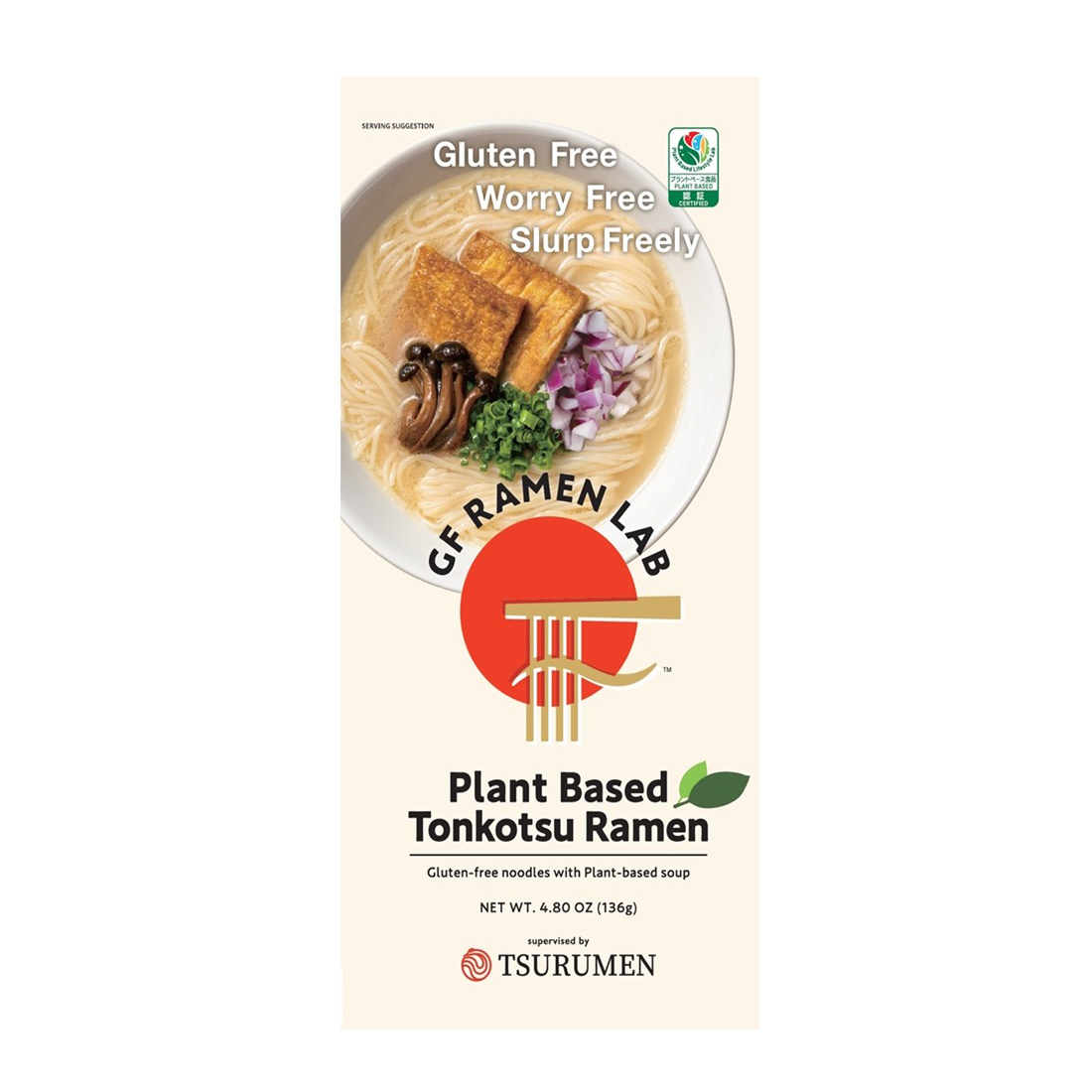 KENMIN TSURUMEN GF RAMEN LAB GLUTEN FREE PLANT BASED TONKOTSU RAMEN 10/4.80 OZ