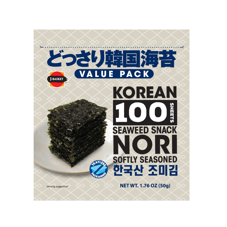 JB DOSSARI KOREAN SEAWEED SNACK NORI UMASHIO AJI 100SHT VALUE PACK 6/1.76 OZ