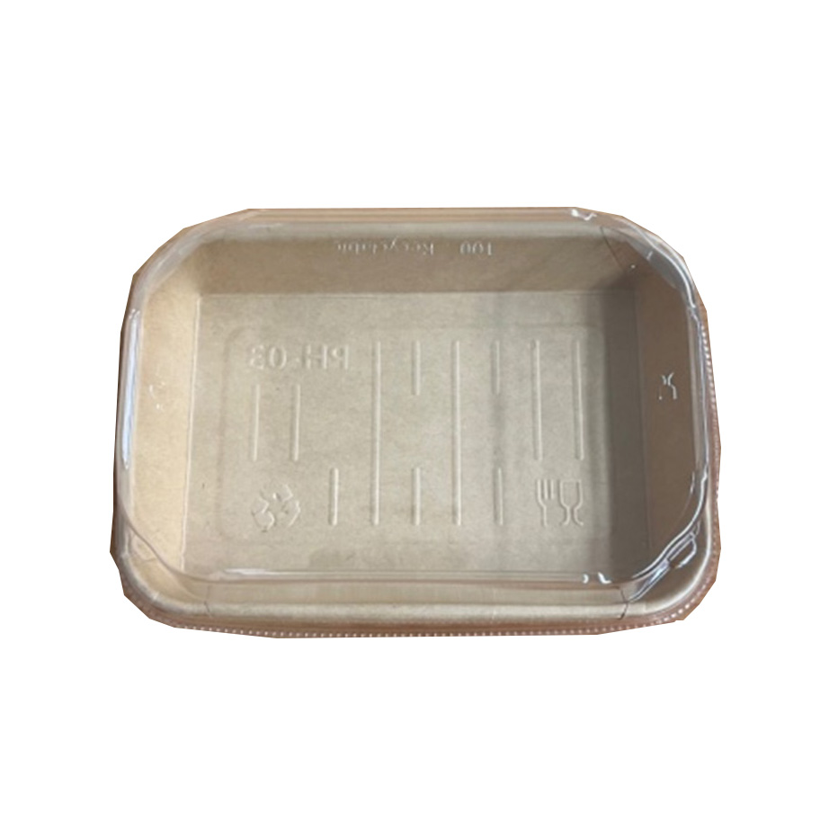 DYNASTY KRAFT PAPER SUSHI TRAY CONTAINER W/PET LID PH-0.8 R1 8/50 SETS