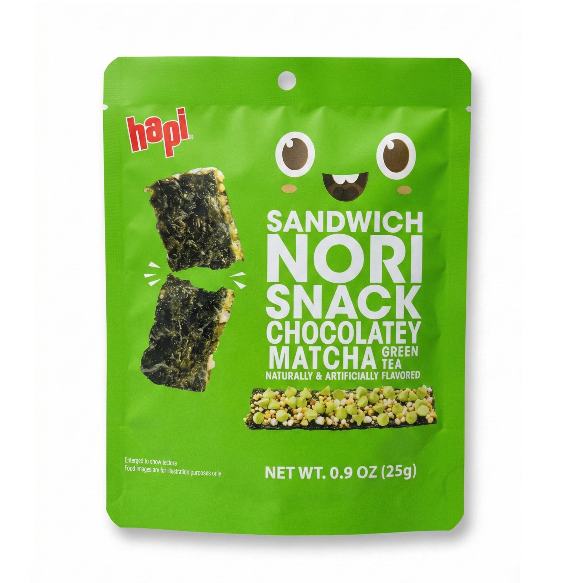 HAPI SANDWICH NORI SEAWEED SNACK CHOCOLATEY MATCHA GREEN TEA 2/10/0.90 OZ