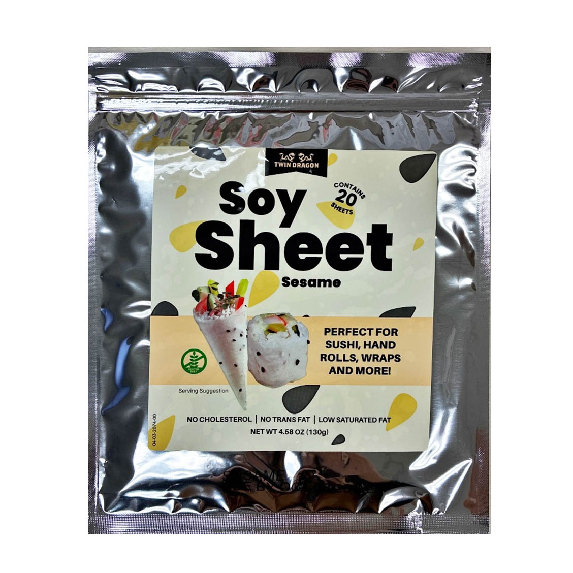 TWIN DRAGON SOY SHEET SESAME 20P 10/4.58 OZ
