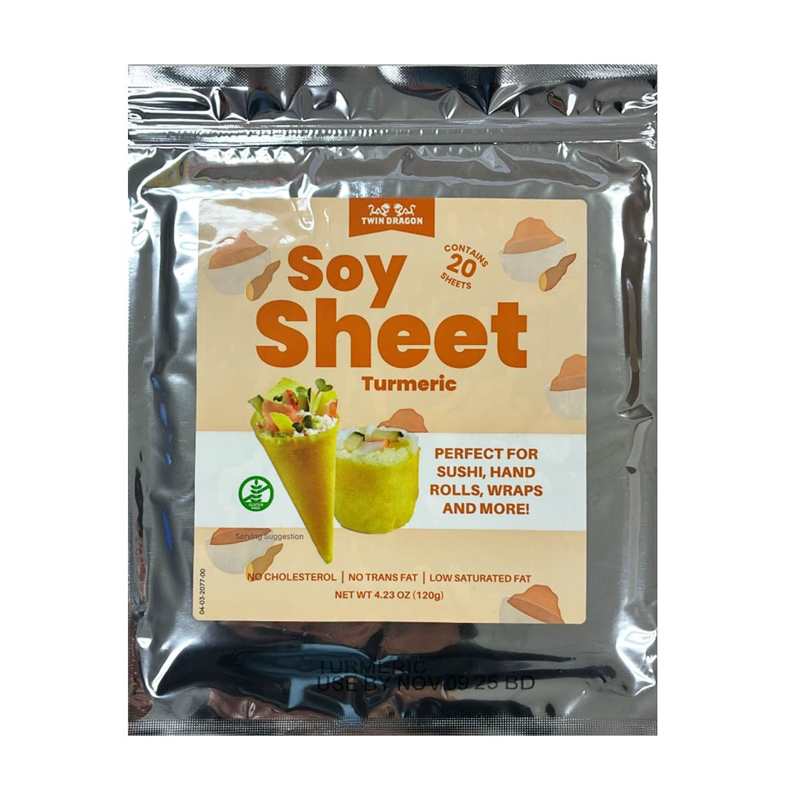 TWIN DRAGON SOY SHEET TURMERIC 20P 10/4.23 OZ