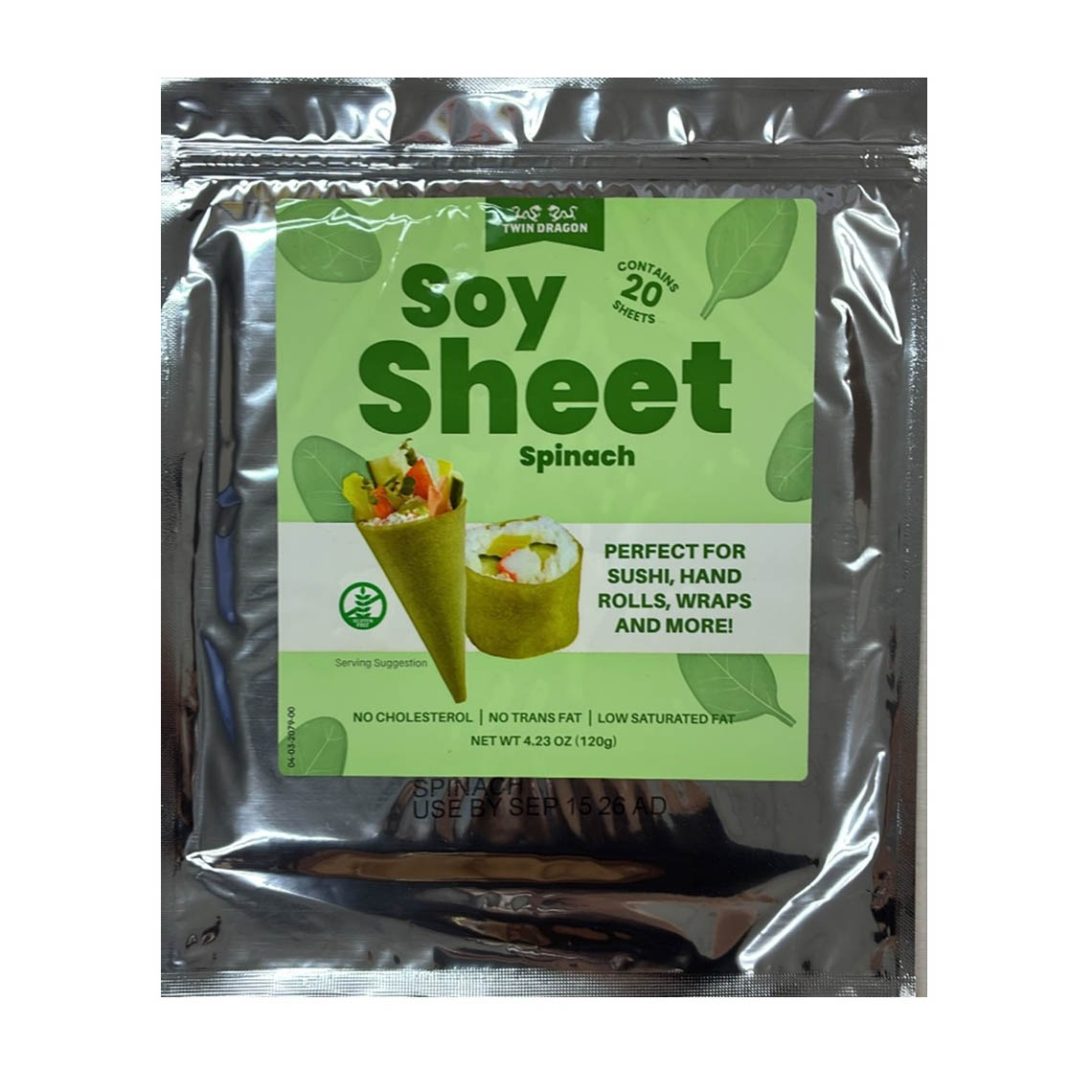 TWIN DRAGON SOY SHEET SPINACH 20P 10/4.23 OZ