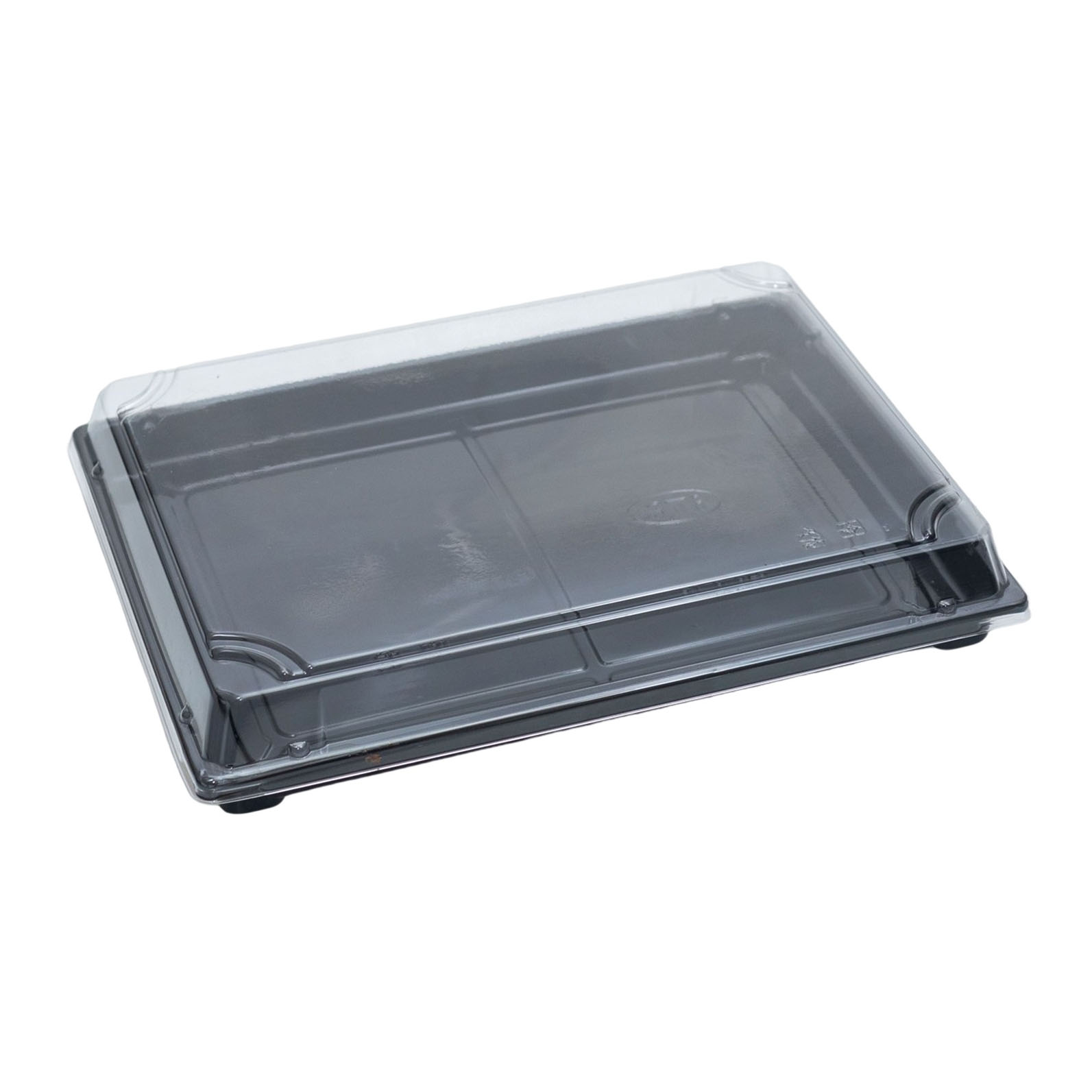 STI ST-8-025BK SUSHI TRAY BLACK W/LID R1 4/50 PC