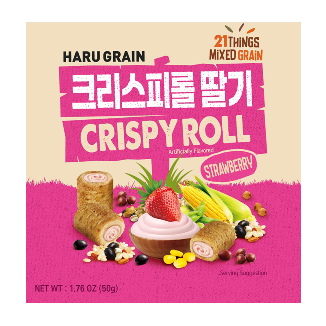HY HARU GRAIN CRISPY ROLL STRAWBERRY 40/1.76 OZ