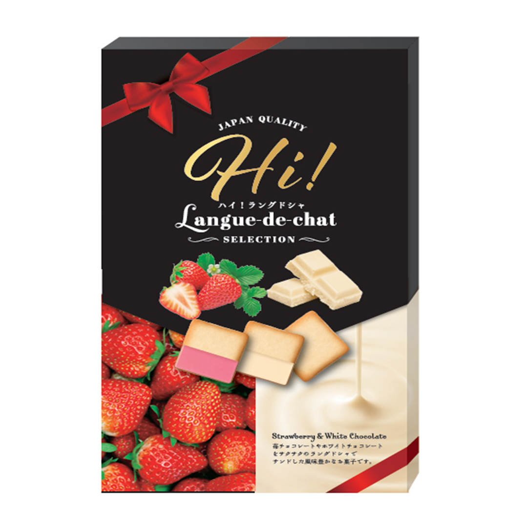MARUTOU HI LANGUE DE CHAT STRAWBERRY & WHITE CHOCOLATE ASSORT 20P 15/6.35 OZ