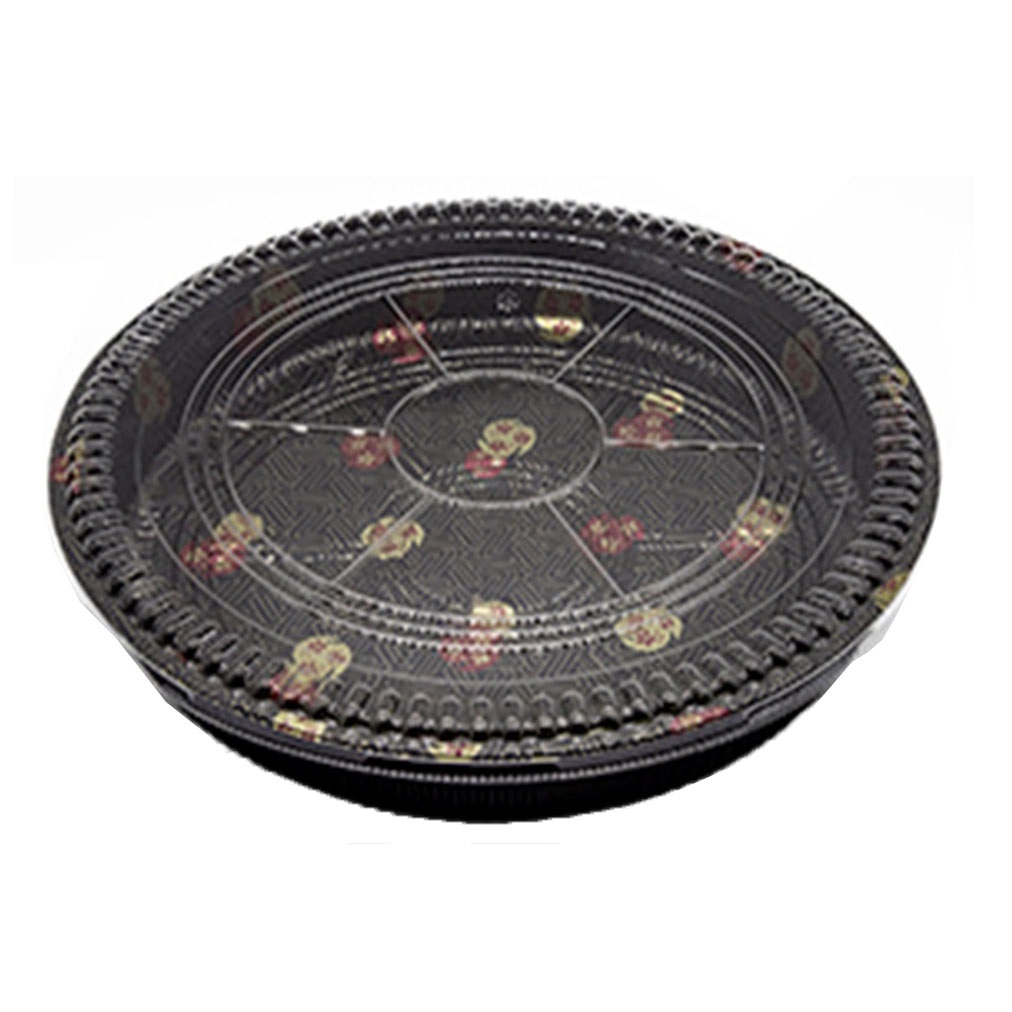 STI STI-63SB ROUND SAKURA PARTY TRAY WITH LID 13" R1 20/6 PC