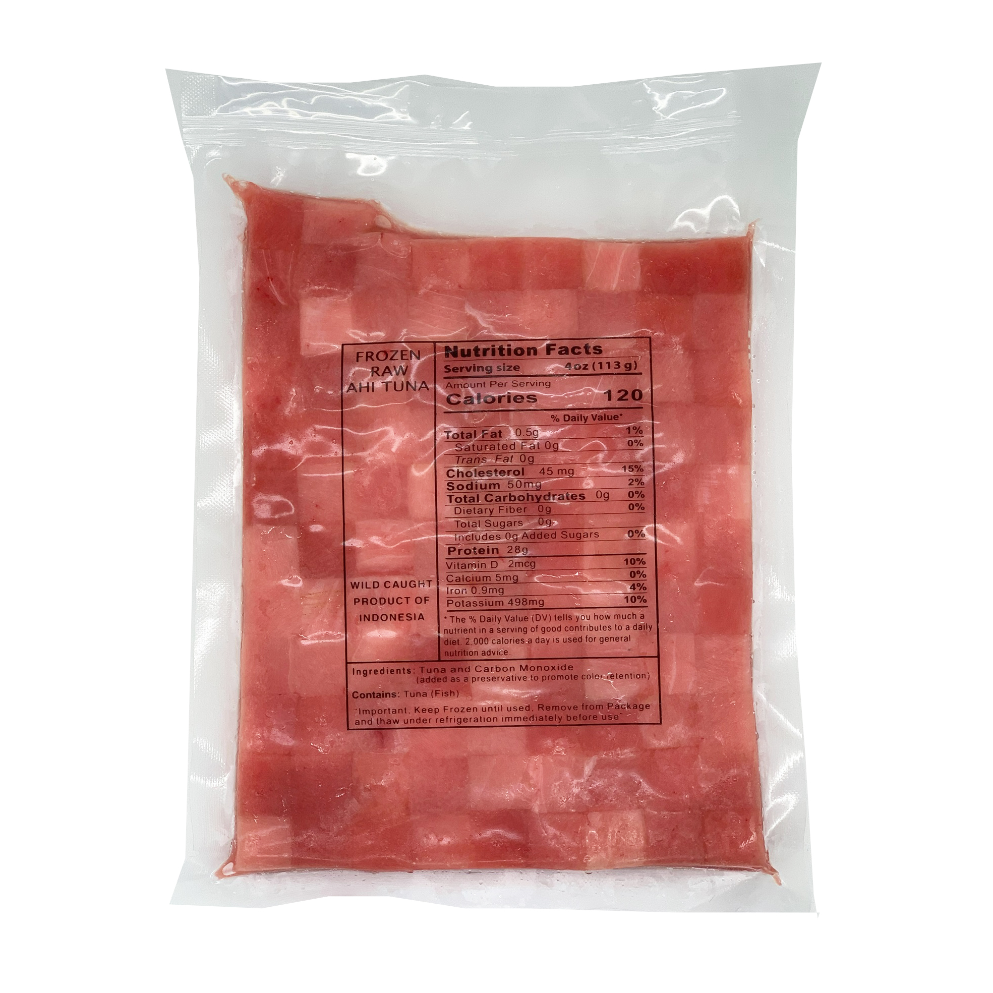 PT YELLOWFIN TUNA CUBE  FROZEN WILD INDONESIA 10/1.00 #