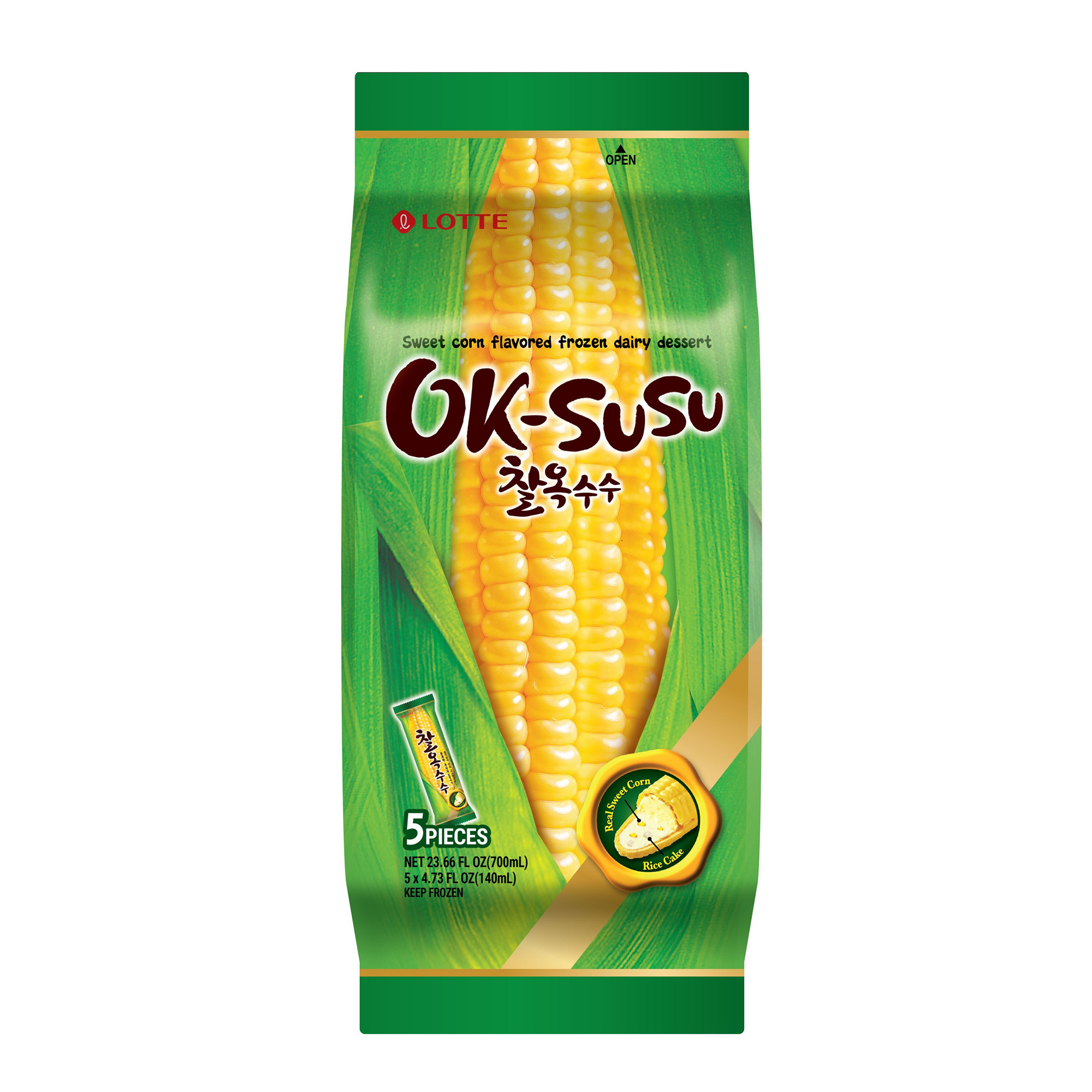 LOTTE OK-SUSU SWEET CORN ICE 5P 6/23.66 FZ