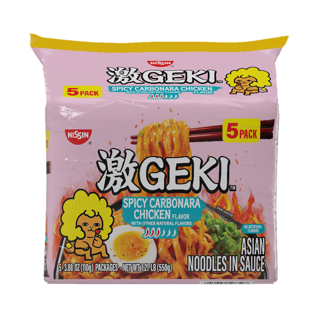 NISSIN FOODS GEKI SPICY CARBONARA CHICKEN FLAVOR 5P 4/1.21 #
