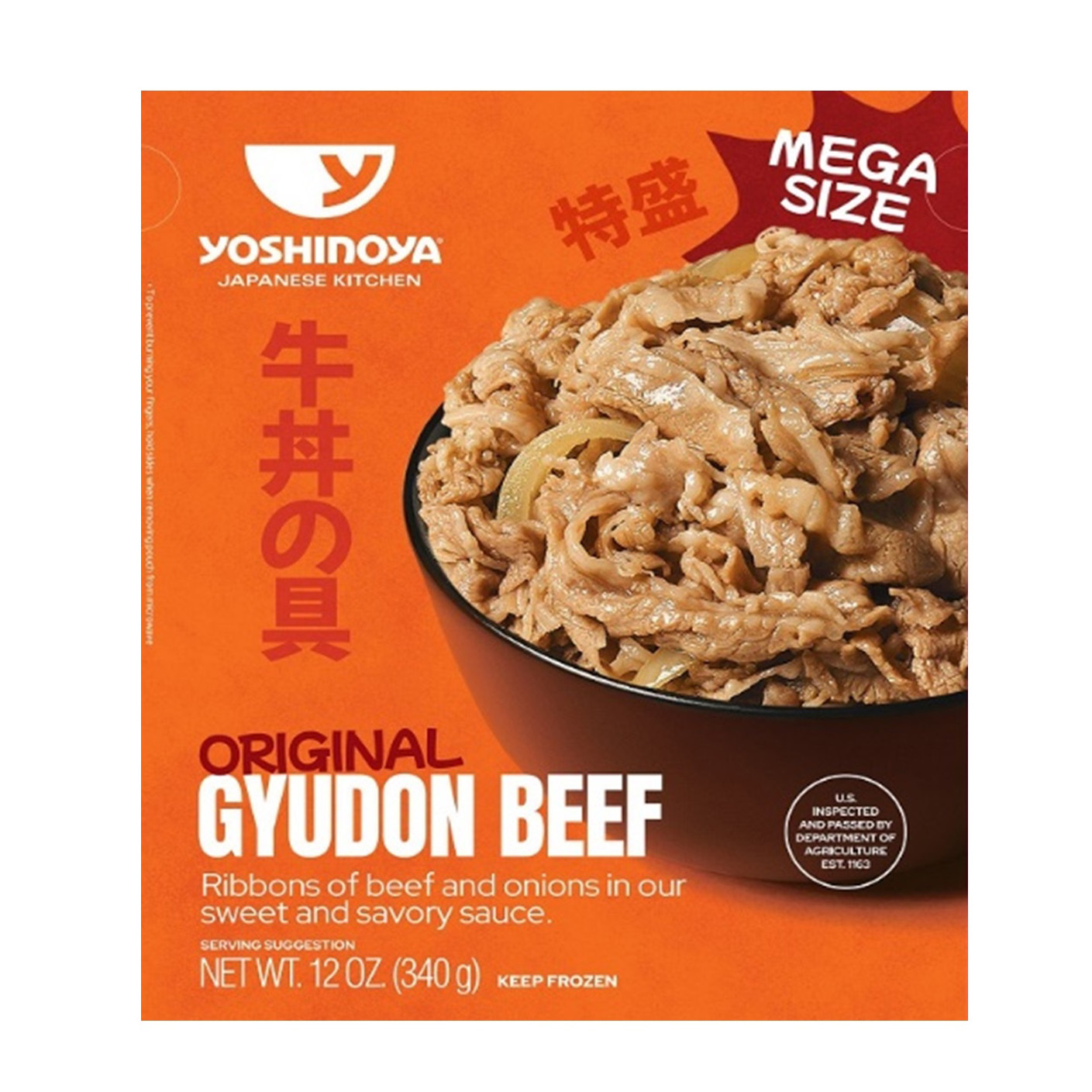 YOSHINOYA MEGA GYUDON BEEF RIBBONS OF BEEF & ONION 12/12.00 OZ