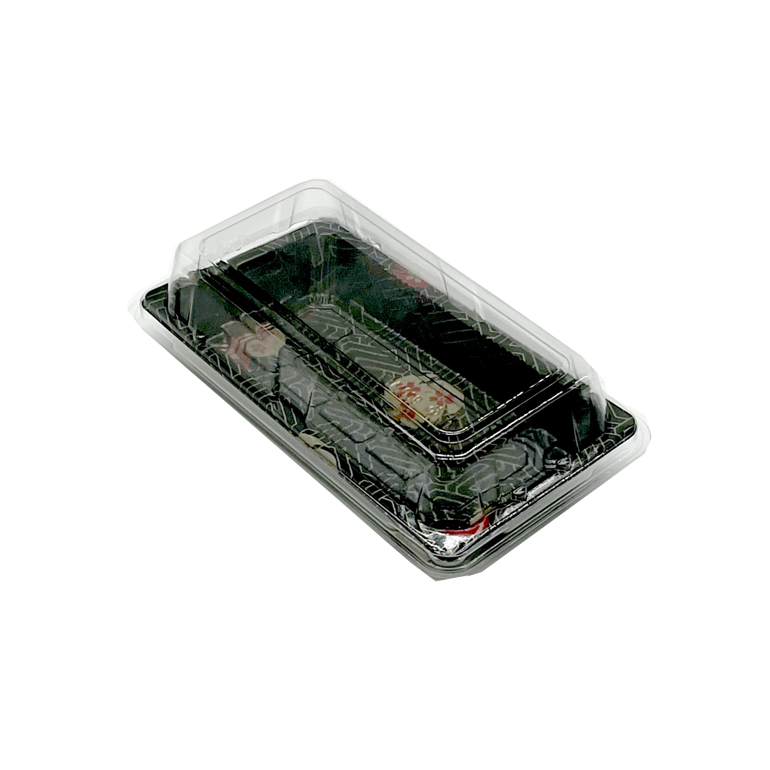 STI ST1-006SB SUSHI TRAY SAKURA WITH LID R1 8/50 PC
