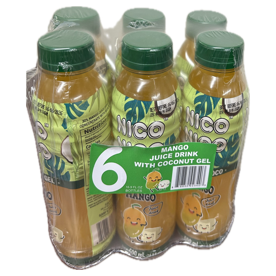 NICONICO NATA DE COCO MANGO JUICE 6PK 2/6/16.9 FL OZ