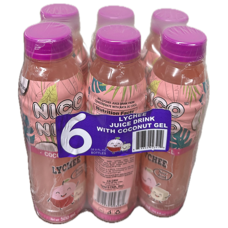 NICONICO NATA DE COCO LYCHEE JUICE 6PK 2/6/16.9 FL OZ