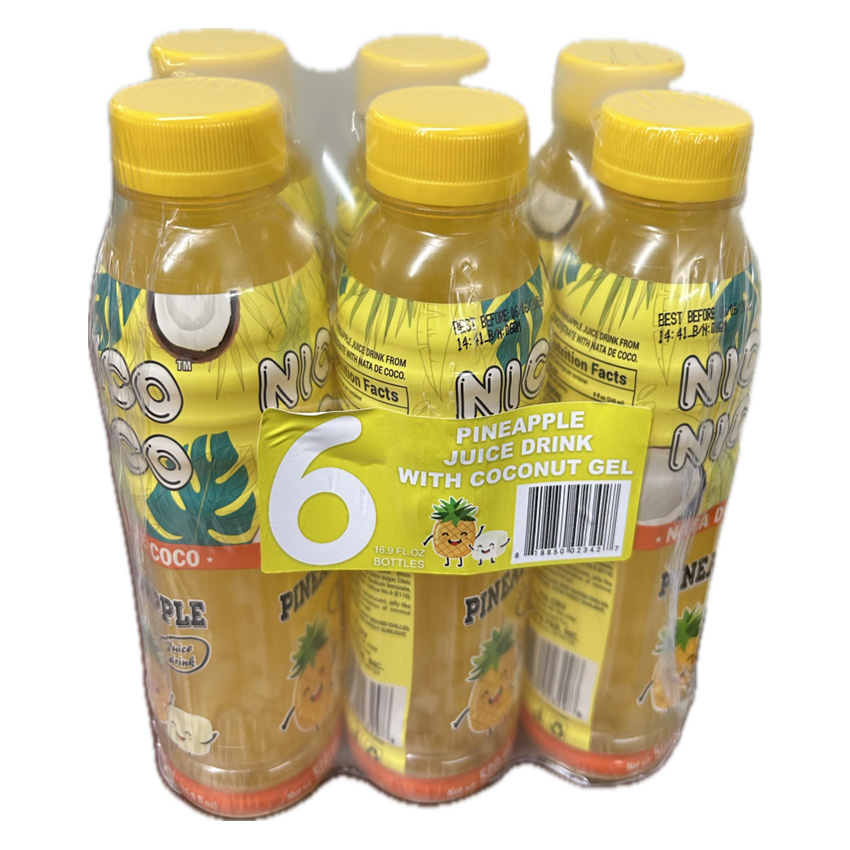 NICONICO NATA DE COCO PINEAPPLE JUICE 6PK 2/6/16.9 FL OZ