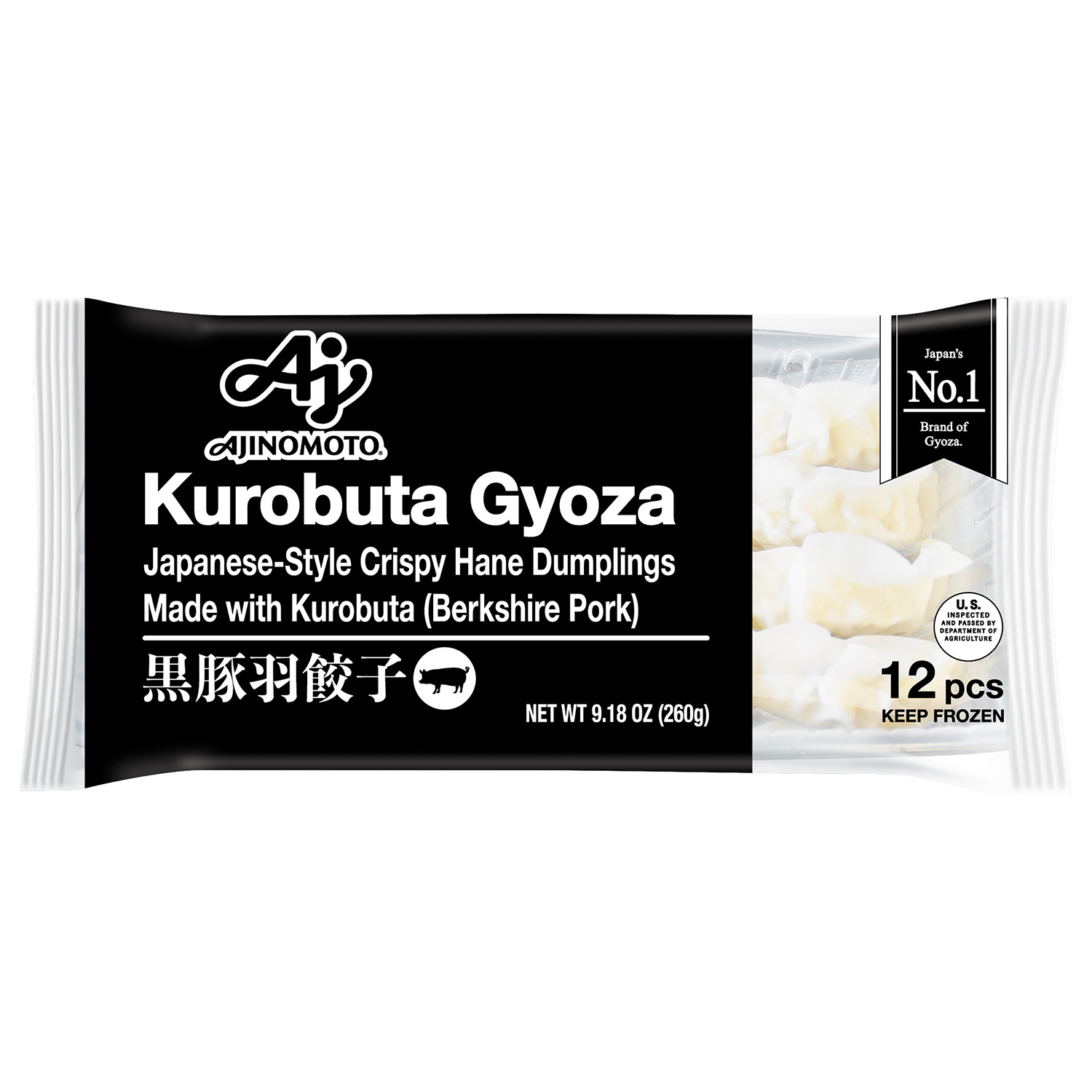 AJINOMOTO KUROBUTA PORK HANE GYOZA 12P 20/9.18Z