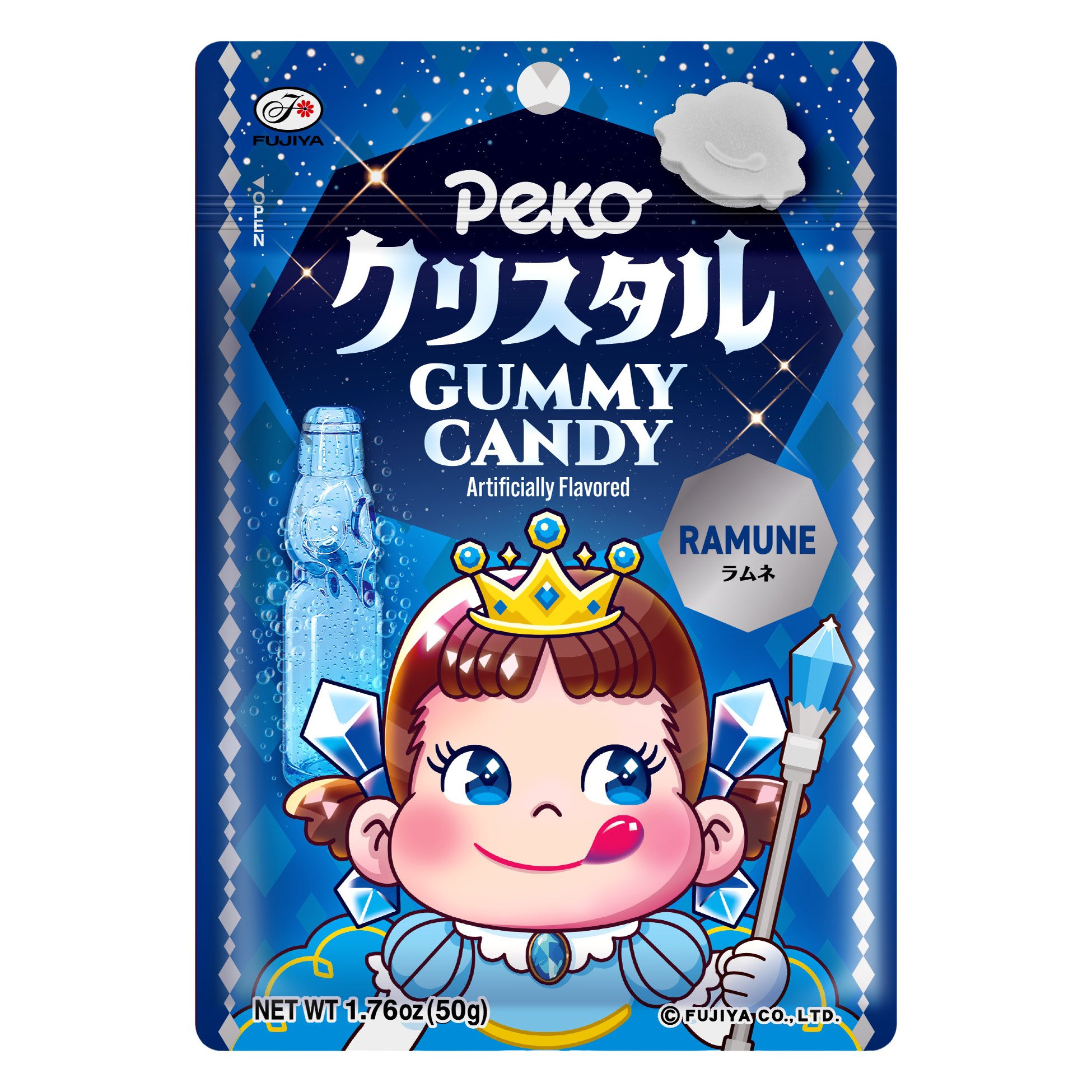 FUJIYA PEKOCHAN CRYSTAL GUMMY RAMUNE 12/10/1.76 0Z