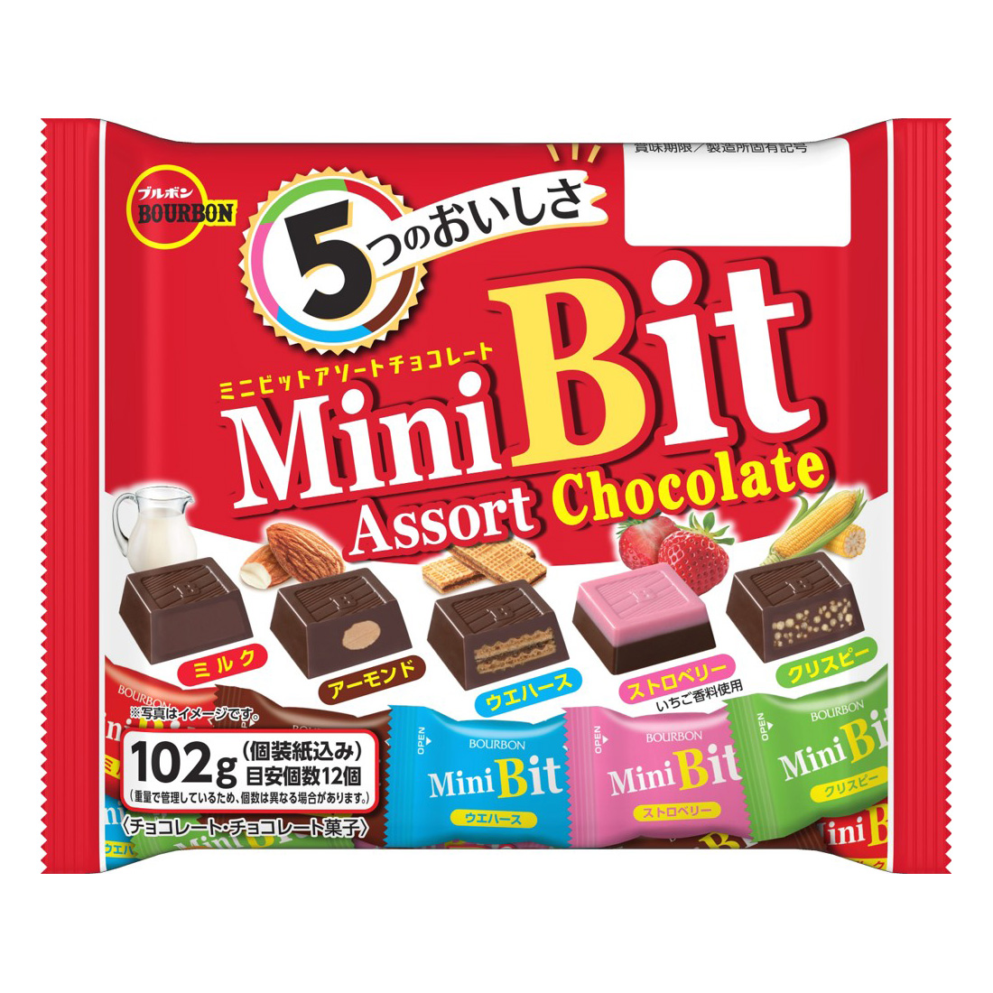 BOURBON MINI BIT ASSORT FAMILY SIZE        2/12/3.45 OZ