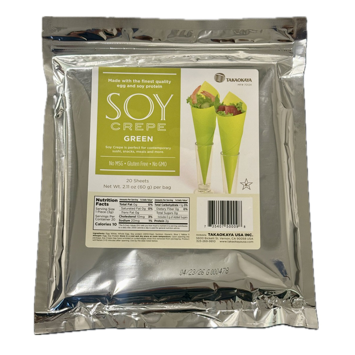 TAKAOKAYA SOY CREPE GREEN         6/20 SHT