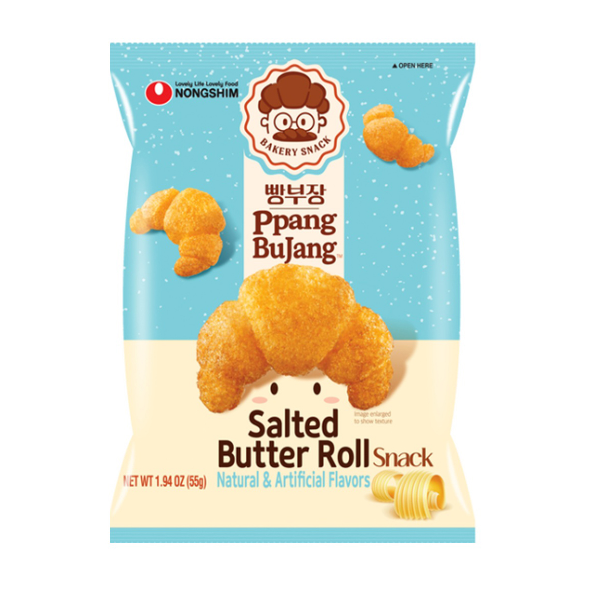 NONGSHIM PPANG BUJANG SALTED BUTTER ROLL SNACK 16/1.94 OZ